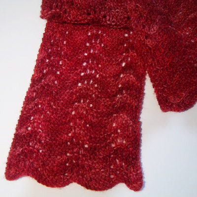 Hand knit alpaca scarf from Snowshoe Farm
