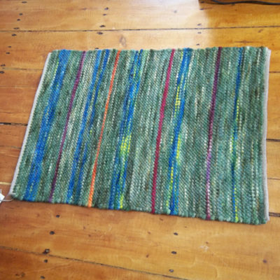 Hand woven alpaca rug from Snowshoe Farm