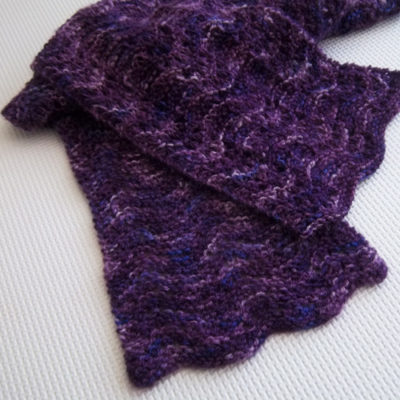 hand dyed and hand knit 100% alpaca scarf